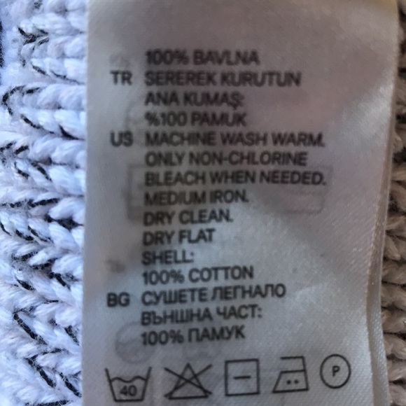 H&M L.O.G.G. white with black chunky cable knit sweater, size S - Picture 10 of 10